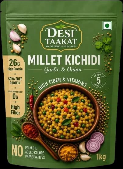 Desi Taakat Millet Kichidi, Garlic & Onion pack